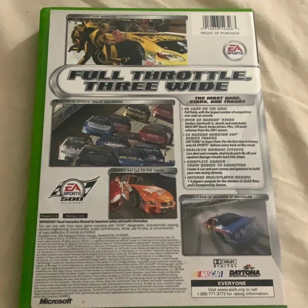 Vintage Y2K Original Xbox EA Sports NASCAR Thunder 2002 Video Game
